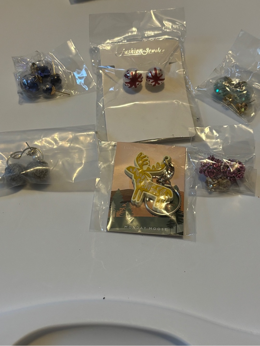 Fashion Jewelry Yellow Moose Enamel Stud Keyring